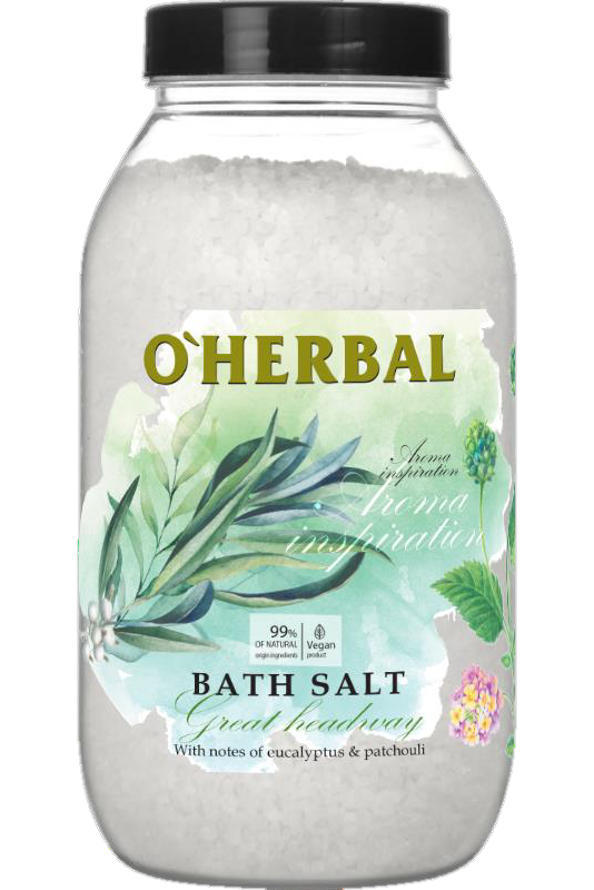 Сіль для ванн O'Herbal Aroma Inspiration Great headway з маслами кедра і евкаліпта 1100 г