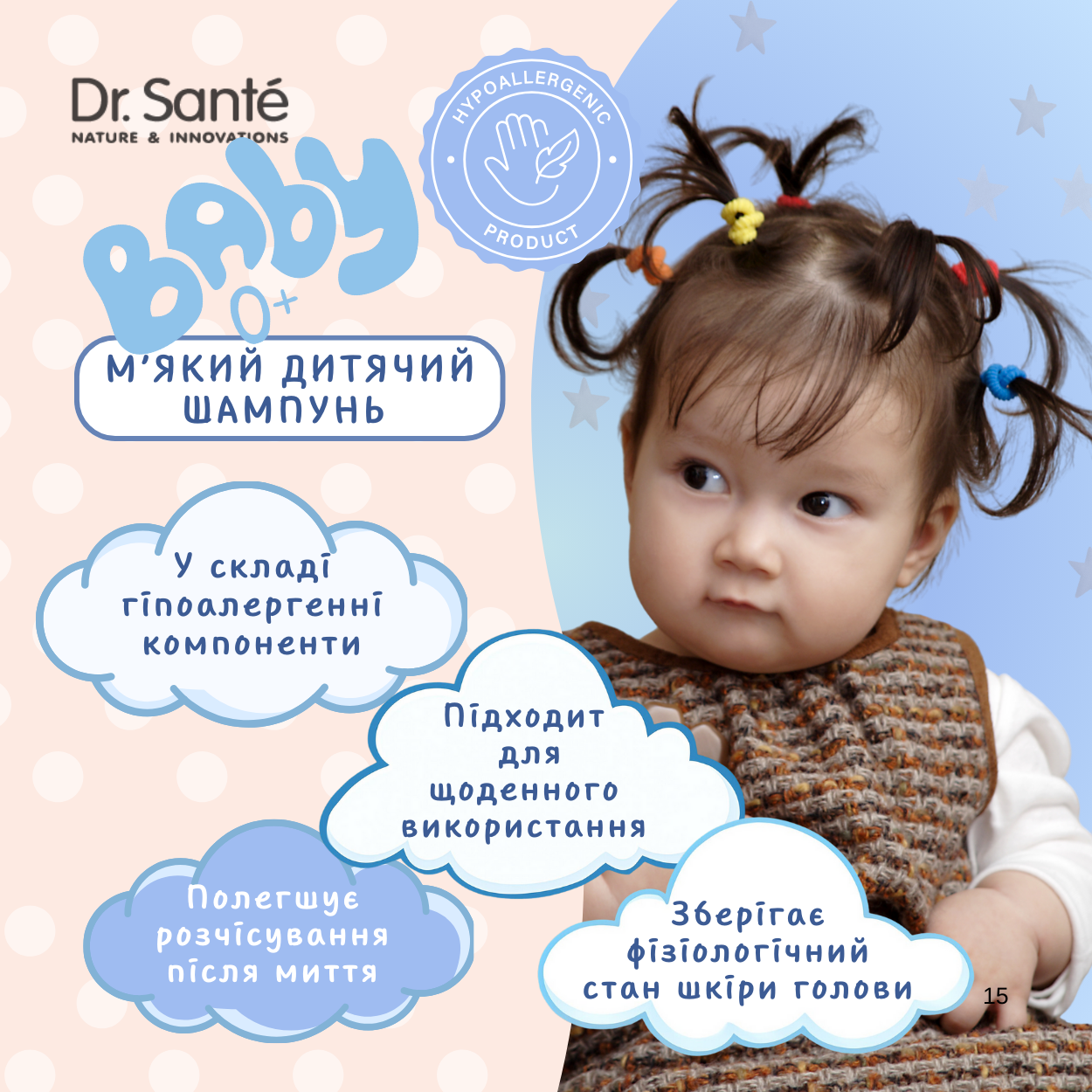 М'який дитячий шампунь Dr.Sante Baby 300 мл