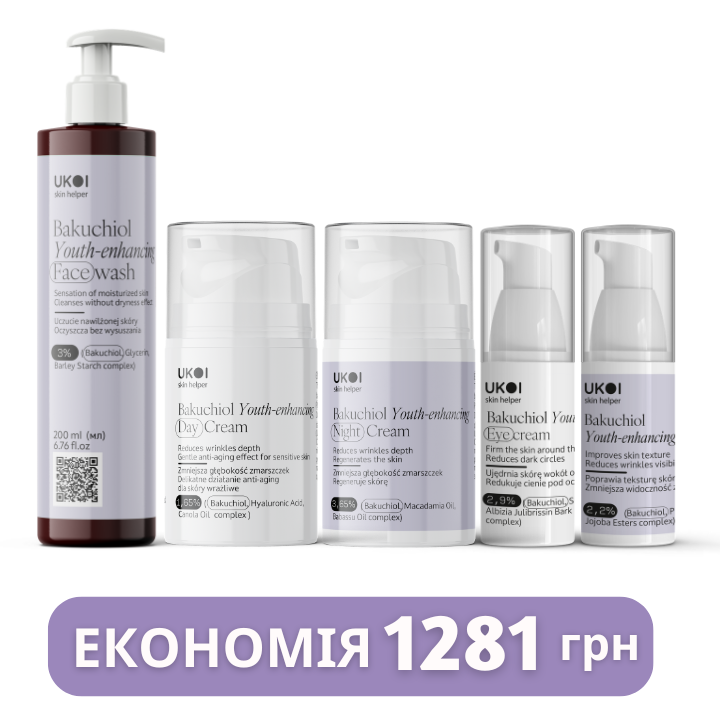 Набір по догляду за обличчям UKOI Bakuchiol l Youth-enhancing з бакучіолом