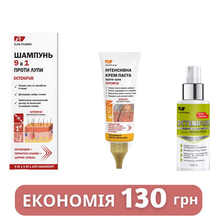 Набір Elfa Pharm Octenifur проти вираженої лупи