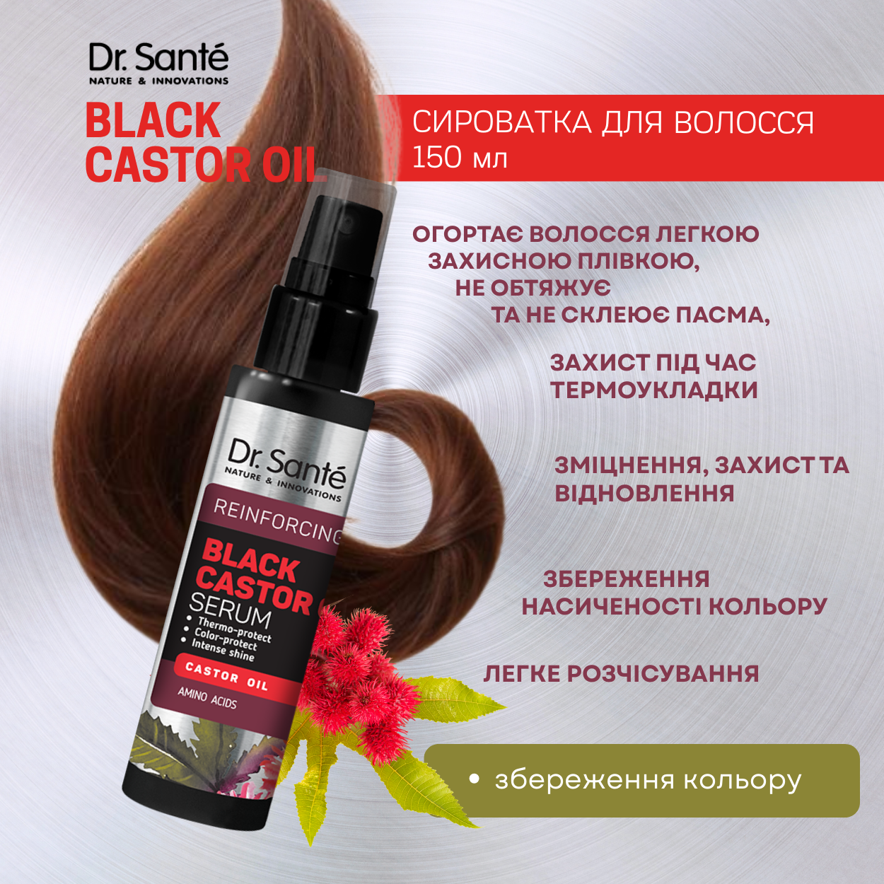 Сироватка для волосся Dr.Sante Black Castor Oil 150 мл