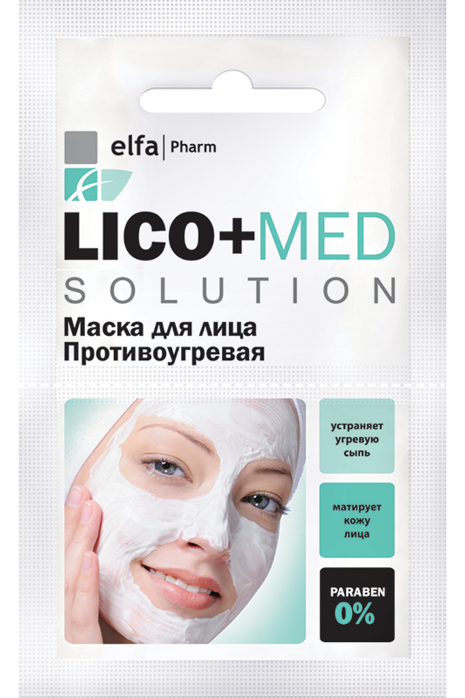 Маска для обличчя Elfa Pharm Lico + Med від вугрів