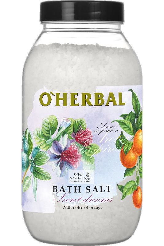 Сіль для ванн O'Herbal Aroma Inspiration Secret Dreams з маслом апельсина і пачулі 1100 г
