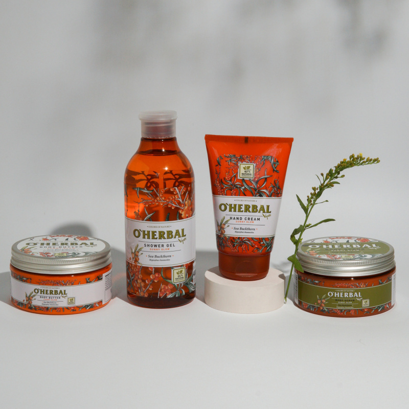 Сонячна продукція бренду O'Herbal для веганів.