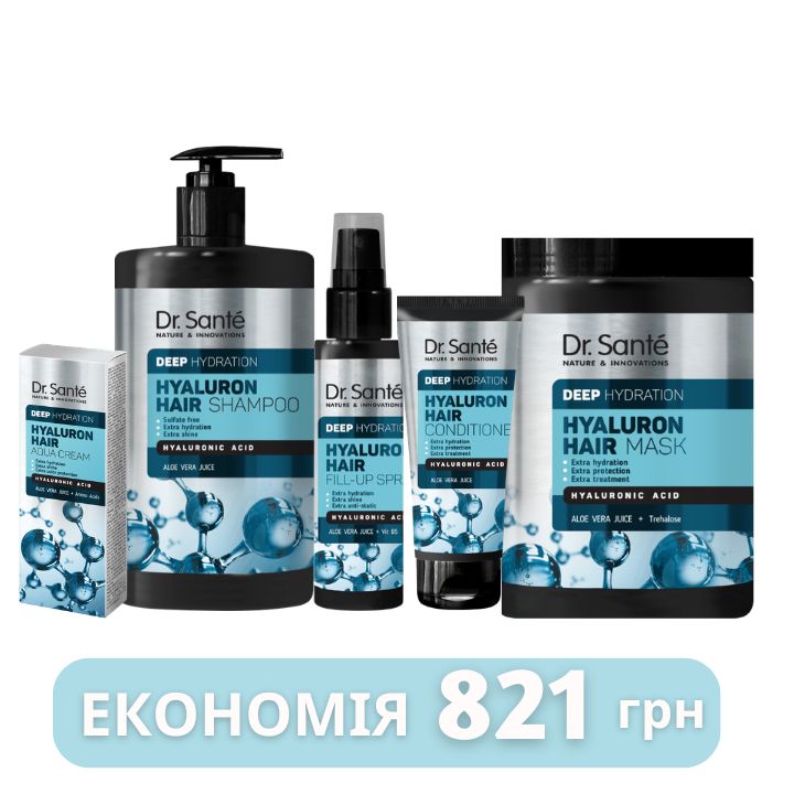 Набір Екстразахист для волосся Dr.Sante Hyaluron Deep hydration 