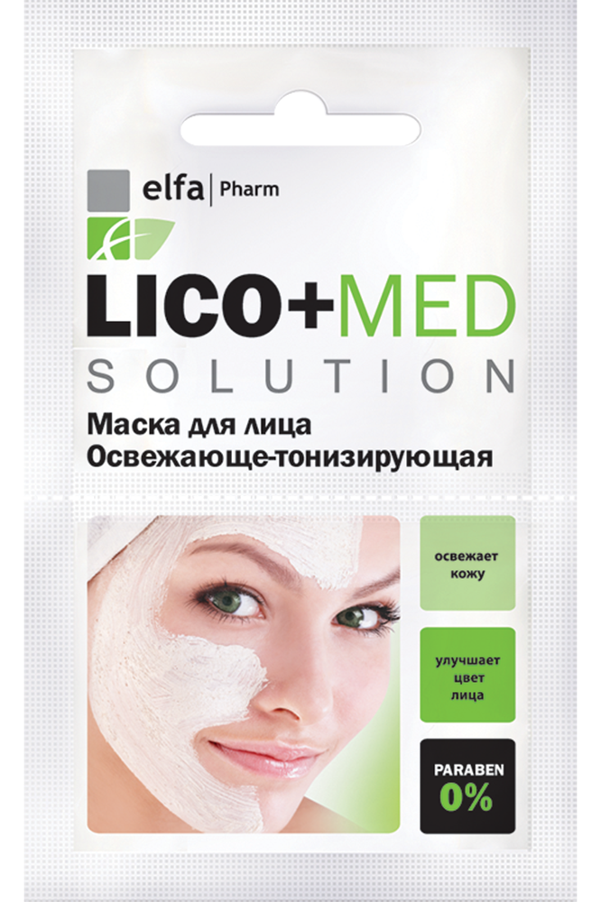 Маска для обличчя Elfa Pharm Lico + Med освіжуюче-тонізуюча