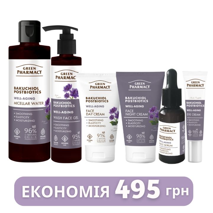 Набір для обличчя Green Рharmacy Well-aging Бакучіол і постбіотики 