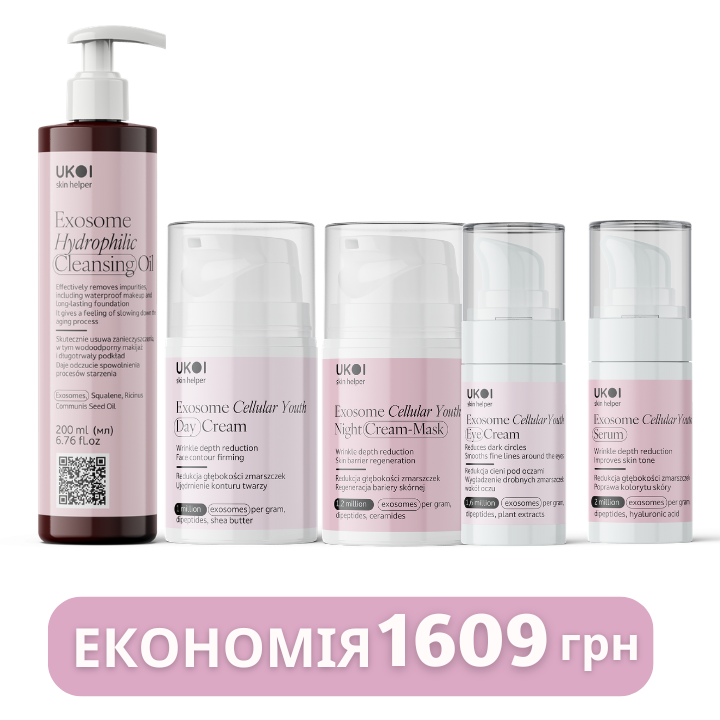 Набір для догляду за обличчям UKOI Exosome Cellular Youth з екзосомами