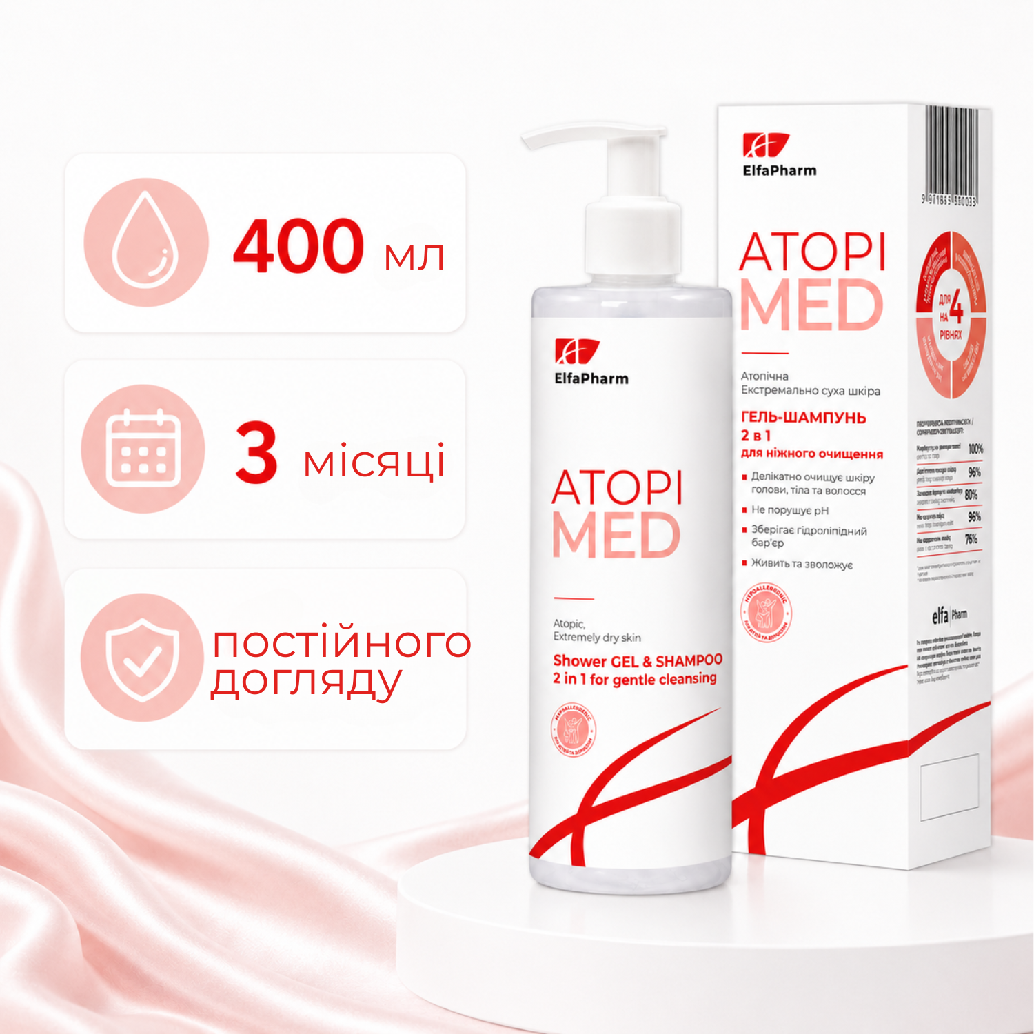 Гель-шампунь Elfa Pharm Atopi Med 400 мл