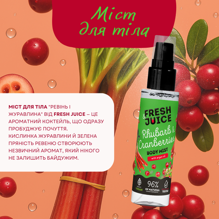 Набір для догляду за тілом Fresh Juice Rhubarb & Cranberries №5