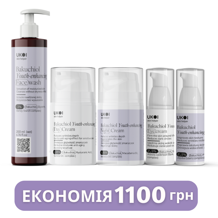 Набір по догляду за обличчям UKOI Bakuchiol l Youth-enhancing з бакучіолом