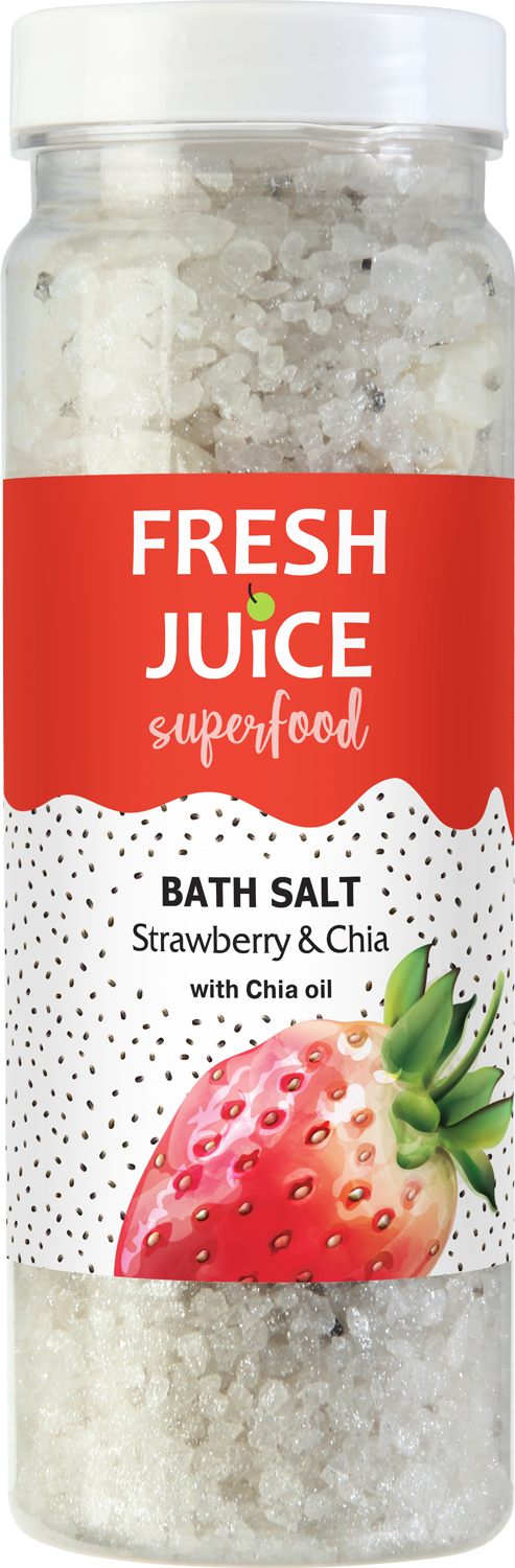 Сіль для ванн Fresh Juice Superfood Strawberry & Chia 700 г