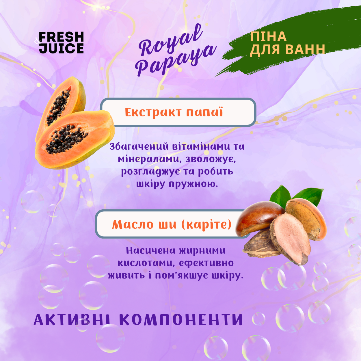 Піна для ванн Fresh Juice Royal Papaya 550 мл