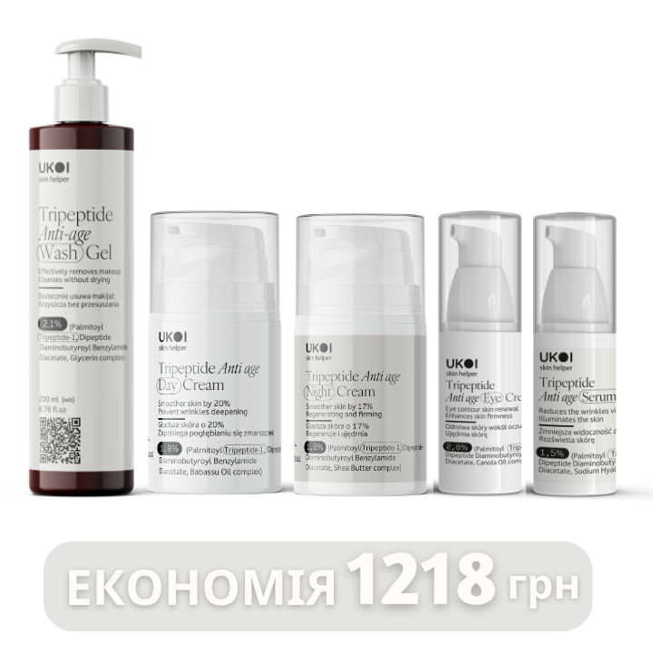 Набір по догляду за обличчям UKOI Tripeptide Anti-Age з трипептидами