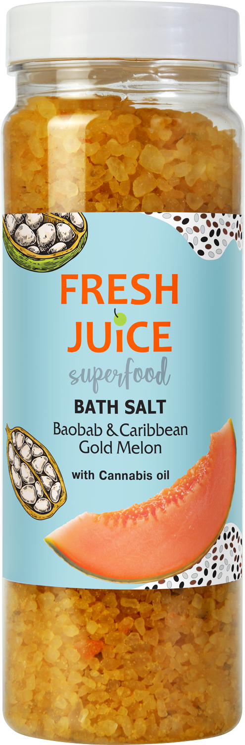 Сіль для ванн Fresh Juice Superfood Baobab & Caribbean Gold Melon 700 г