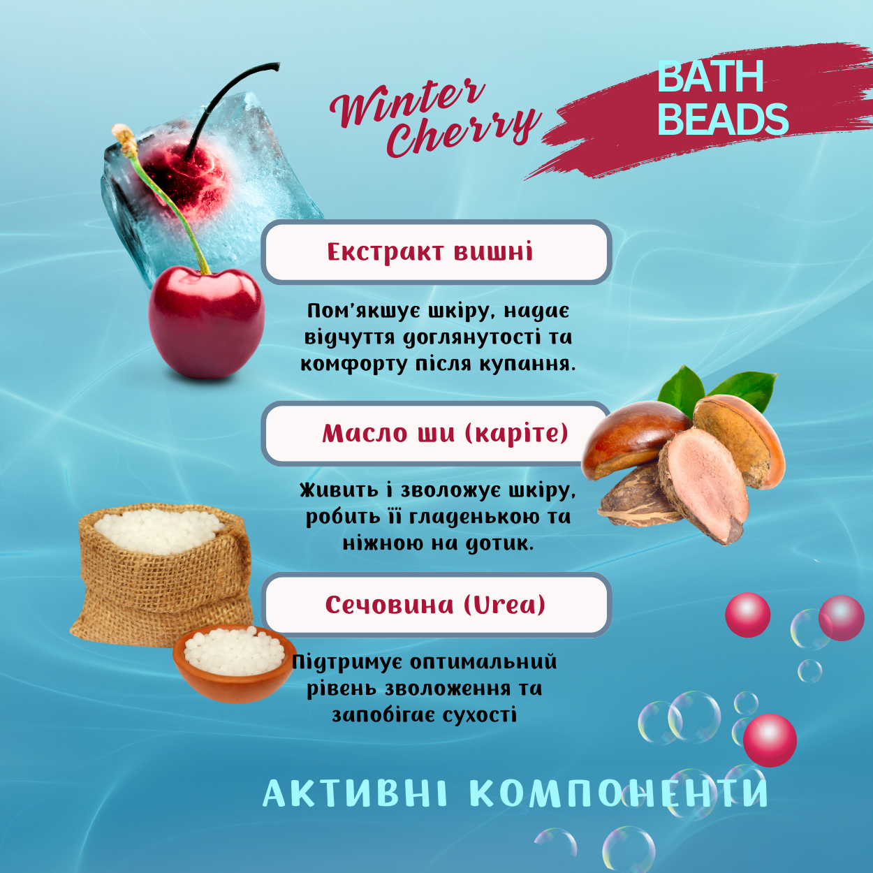 Намистинки для ванн Fresh Juice Winter Cherry 450 г