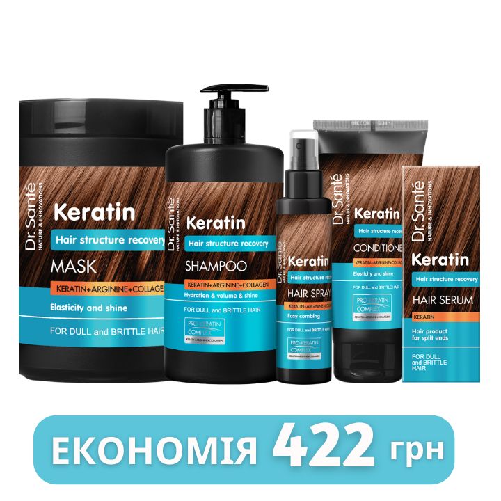 Набір Відновлення структури волосся Dr.Sante Keratin 