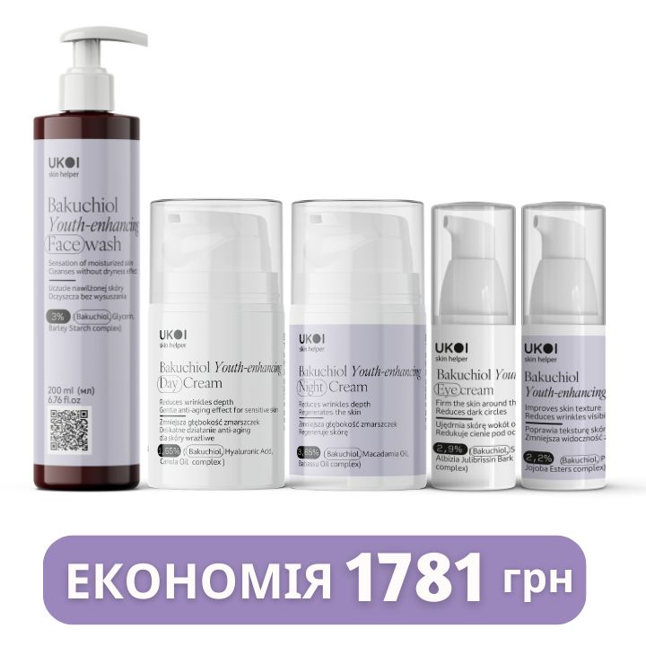 Набір по догляду за обличчям UKOI Bakuchiol l Youth-enhancing з бакучіолом