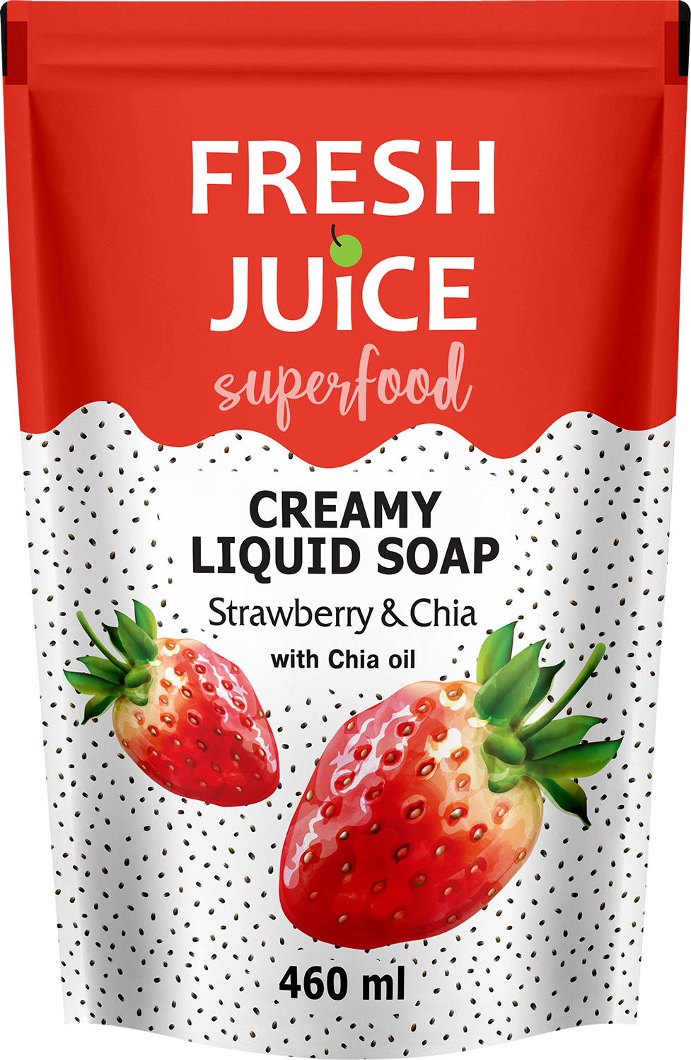 Крем-мило Fresh Juice Superfood Strawberry & Chia 460мл дой-пак