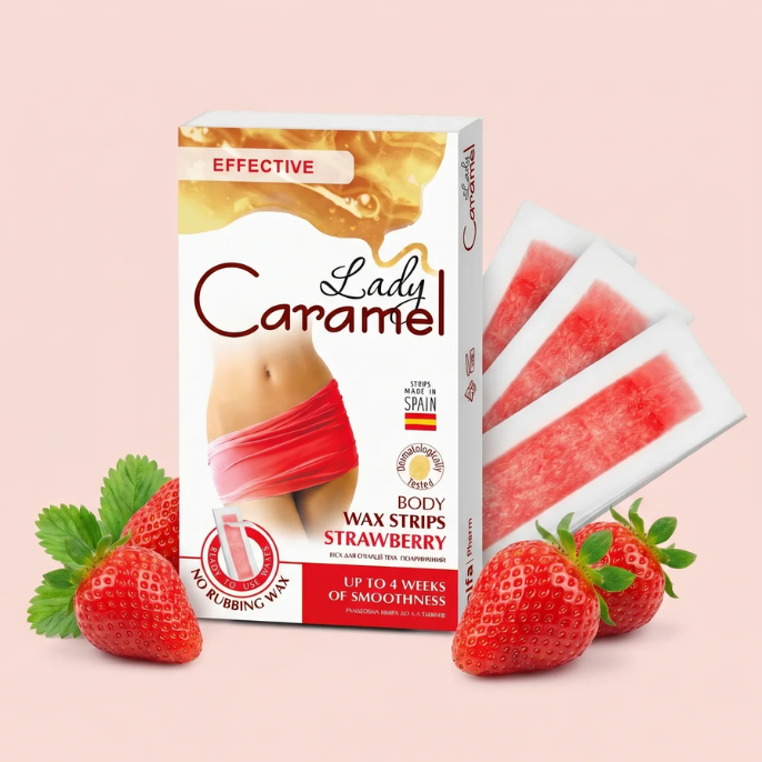 Віск для депіляції тіла Lady Caramel Полуничний 16 шт