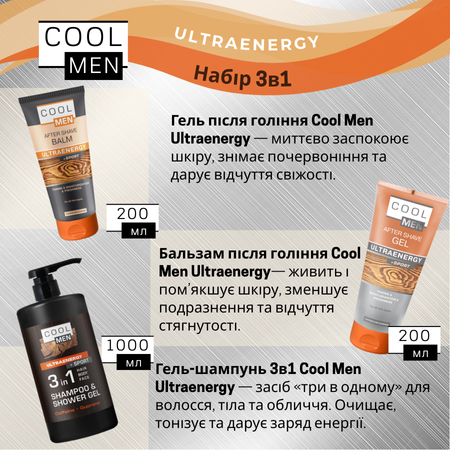 Набір Cool Men 3в1 Ultraenergy для чоловіків