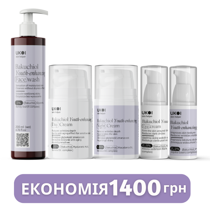 Набір по догляду за обличчям UKOI Bakuchiol l Youth-enhancing з бакучіолом