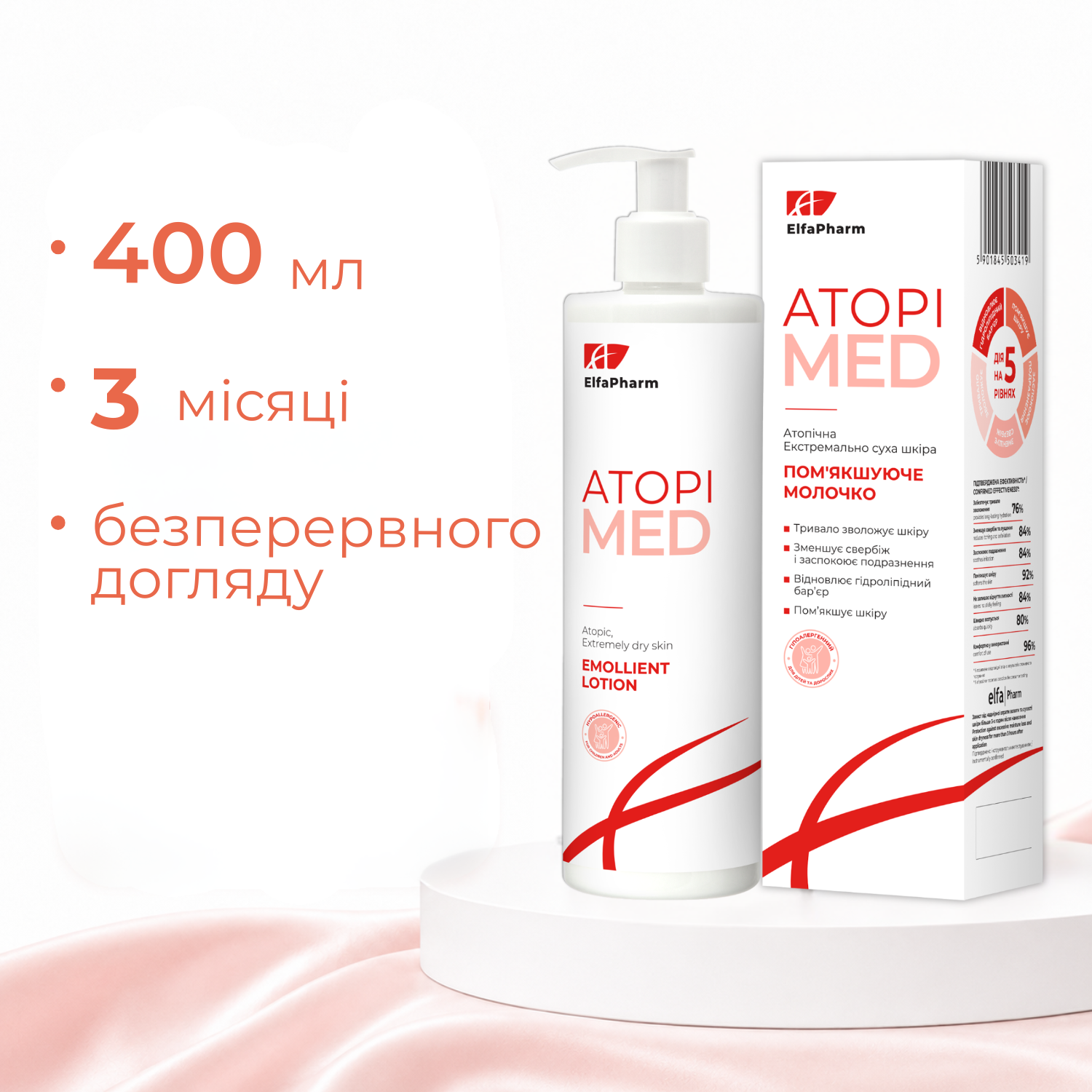Пом'якшувальне молочко Elfa Pharm Atopi Med 400 мл