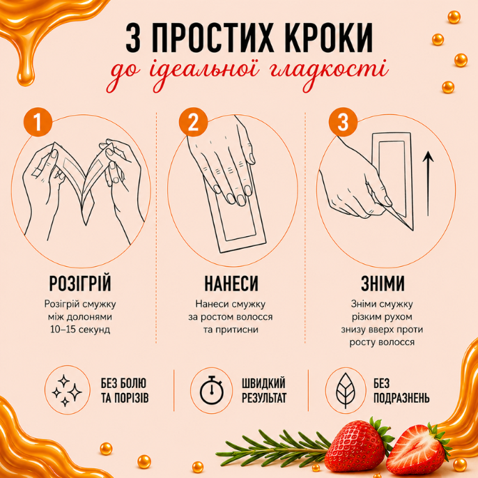 Віск для депіляції тіла Lady Caramel Полуничний 16 шт