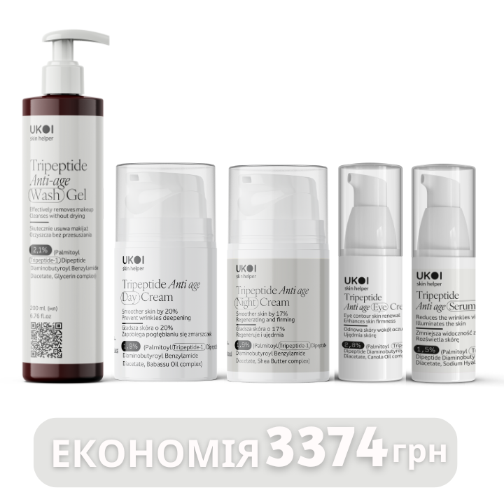 Набір по догляду за обличчям UKOI Tripeptide Anti-Age з трипептидами