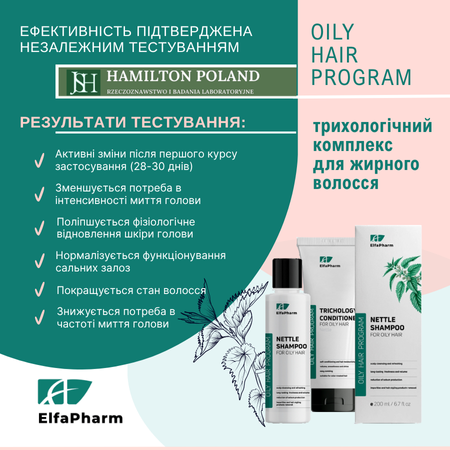 Комплекс трихологічний Elfa Pharm Oily Hair для жирного волосся Комплекс трихологічний Elfa Pharm Oily Hair для жирного волосся