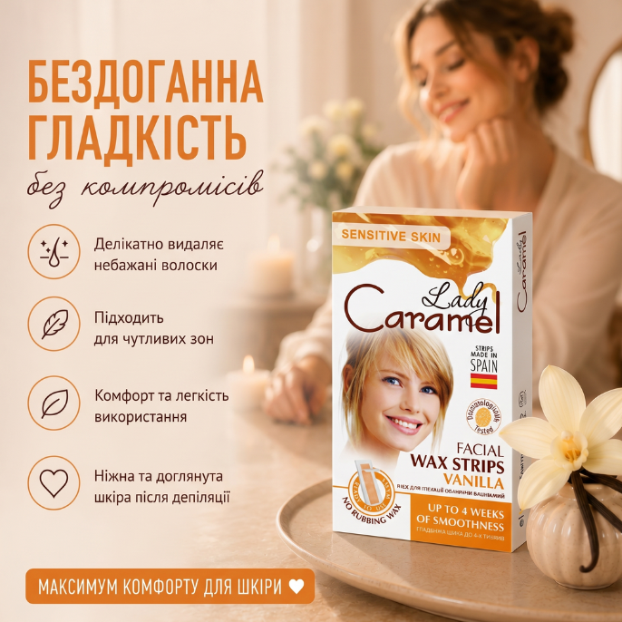 Віск для депіляції обличчя Lady Caramel Ванільний 12 шт