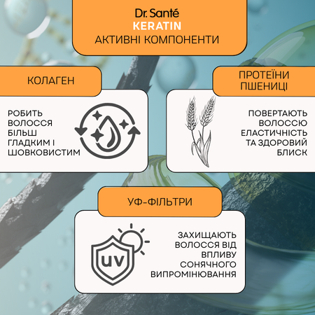 Набір Відновлення структури волосся Dr.Sante Keratin 
