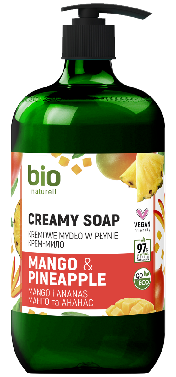 Крем-мило BIO Naturell Манго та ананас з помпою 946 мл Крем-мило BIO Naturell Манго та ананас з помпою 946 мл
