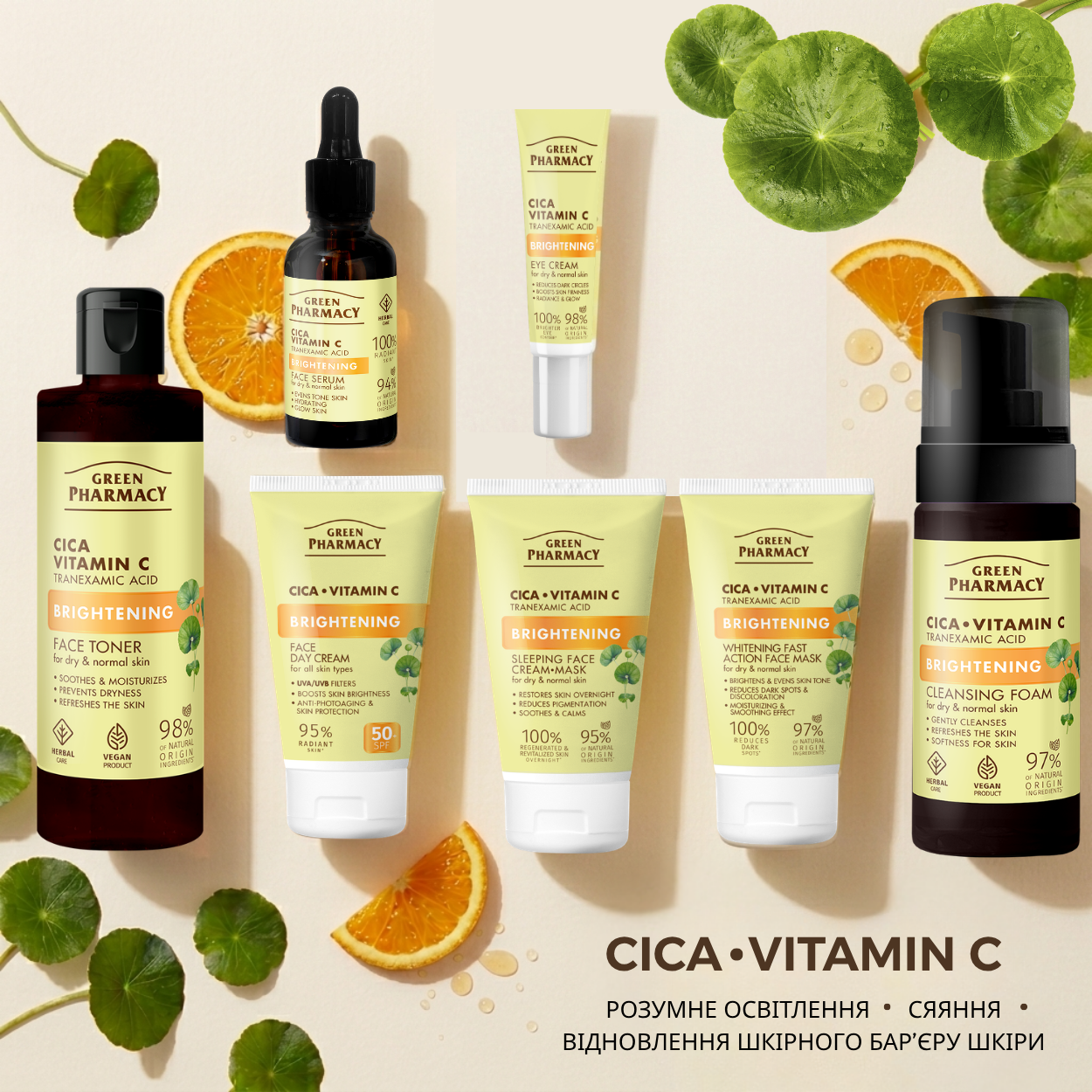 Набір для обличчя Green Рharmacy Brightening Цика і Вітамін С №7