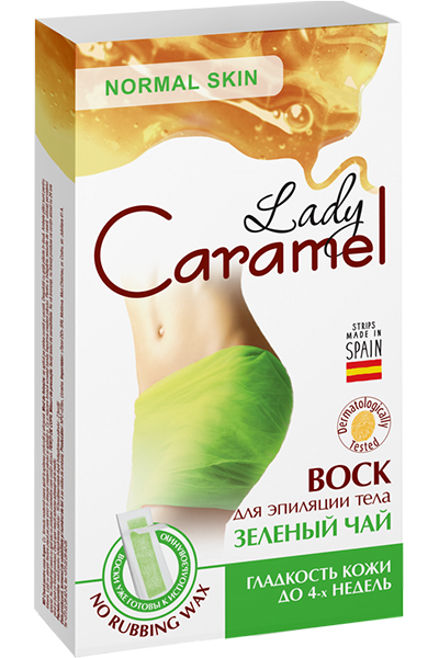 Віск для депіляції тіла Lady Caramel Зелений чай 16 шт