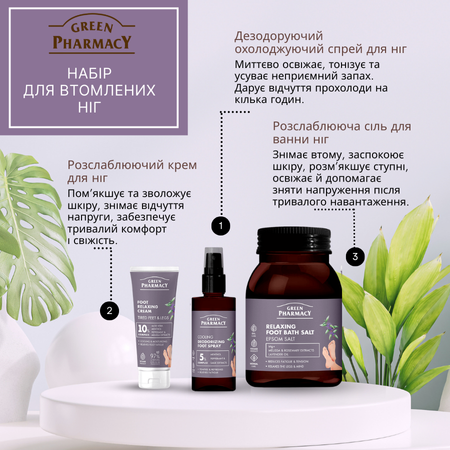 Набір по догляду за ногами Green Pharmacy для втомлених ніг