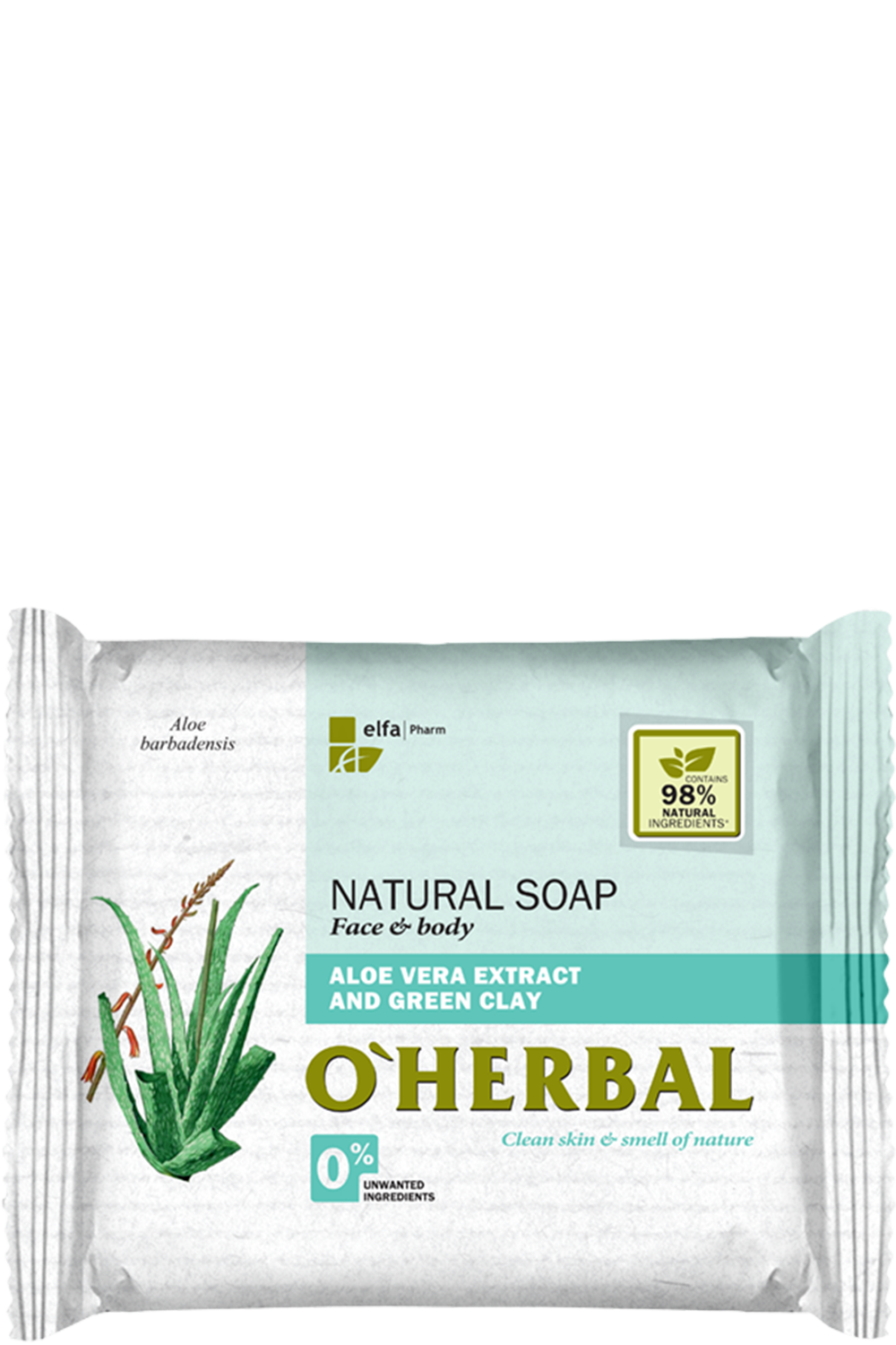 Натуральне мило O'Herbal з екстрактом алое вера і зеленої глини 100 г