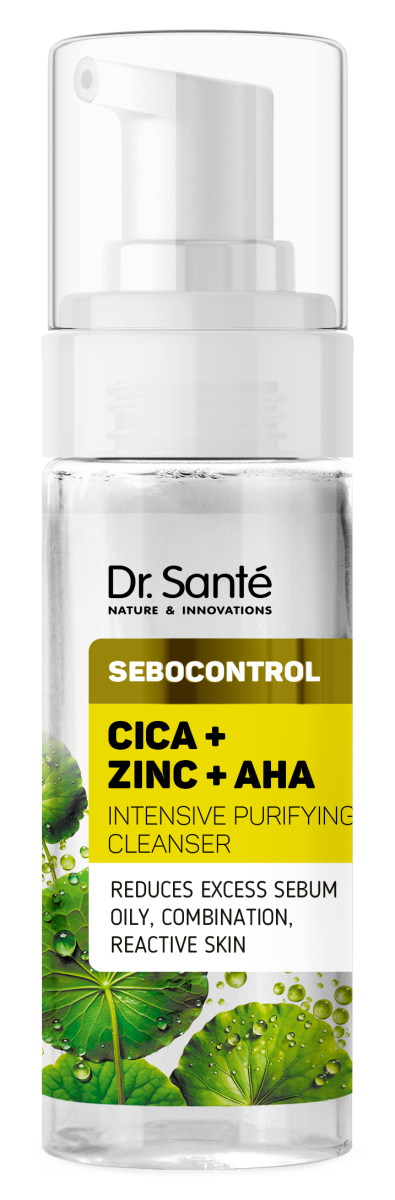 Інтенсивна очищуюча пінка для вмивання Dr. Sante Sebocontrol Цика + Цинк + АНА 150 мл
