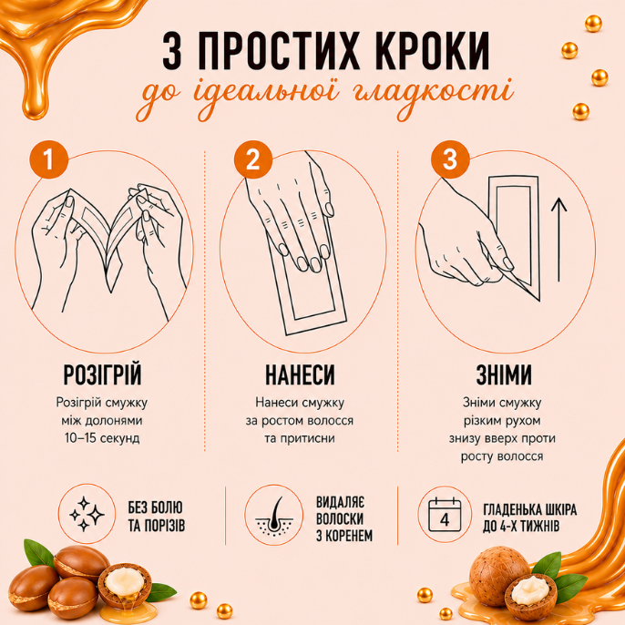 Віск для депіляції тіла Lady Caramel Аргана 16 шт