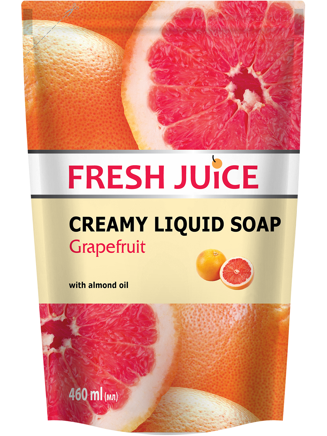 Крем-мило Fresh Juice Грейпфрут з зволожуючим молочком дой-пак 460 мл