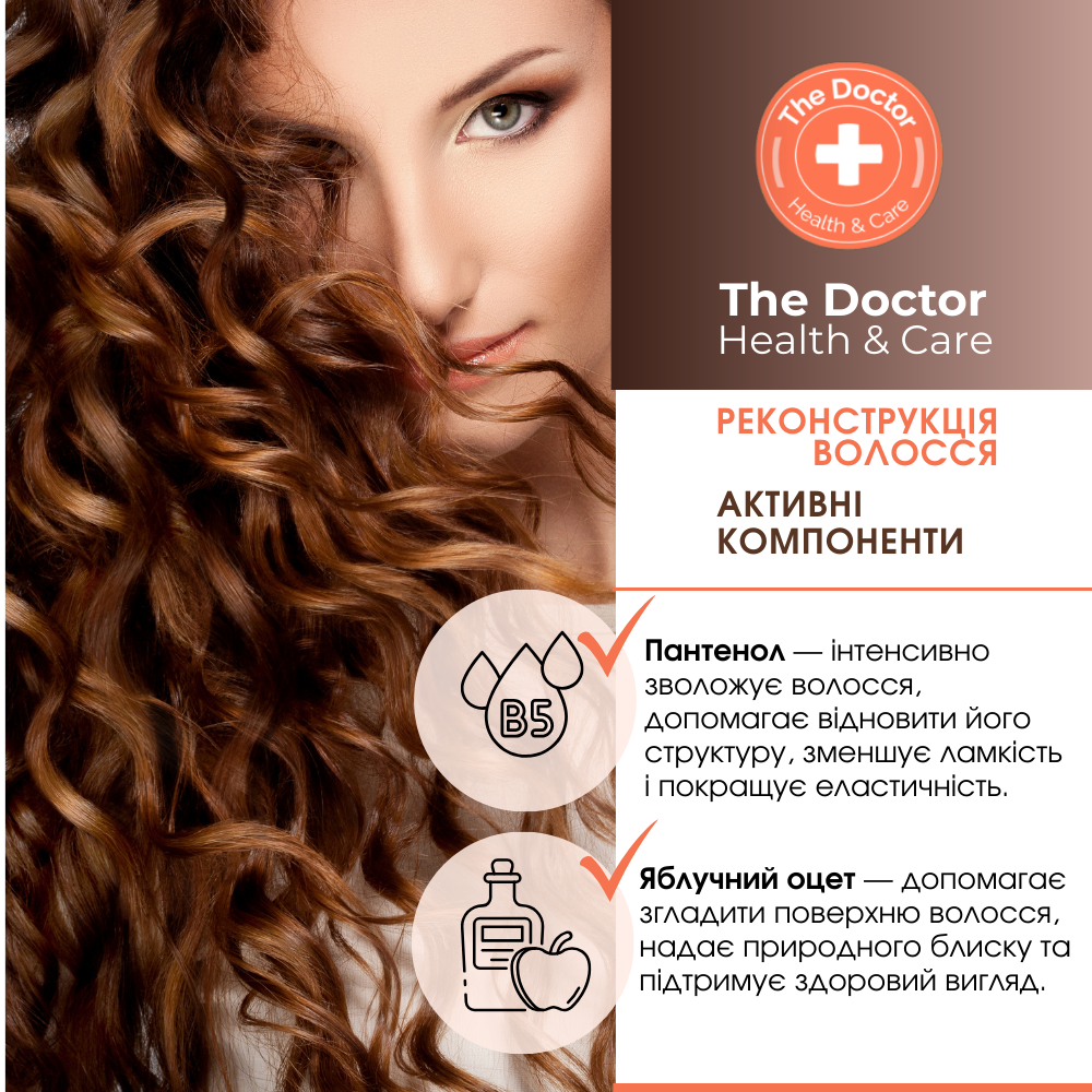 Шампунь The Doctor Health&Care Panthenol + Apple Vinegar Реконструкція 946 мл