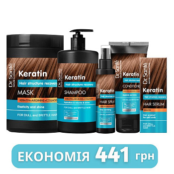 Набір Відновлення структури волосся Dr.Sante Keratin 