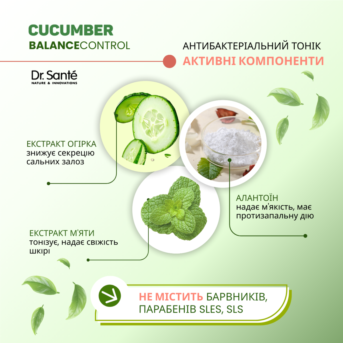 Антибактеріальний тонік Dr.Sante Cucumber Balance Control 200 мл