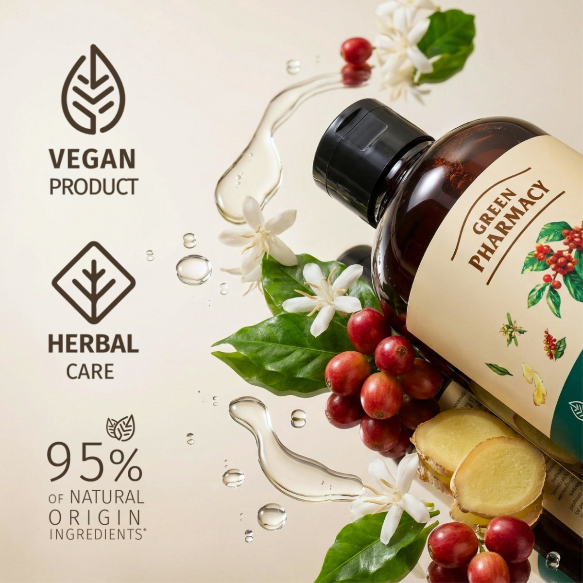 Гель для душу Green Pharmacy Зелена кава та імбирна олія 500 мл