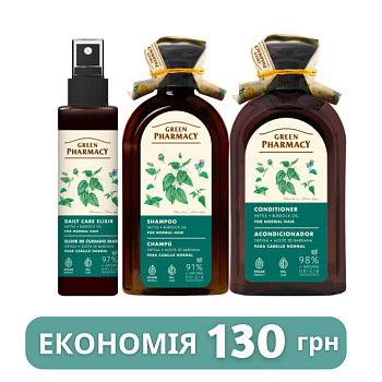 Набір для нормального волосся Кропива та реп'яхова олія Green Pharmacy