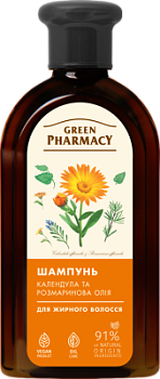 Шампунь Green Pharmacy Календула та розмаринова олія для жирного волосся 350 мл