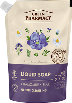 Рідке мило Green Pharmacy Ромашка і льон Дой-пак 460 мл