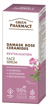 Сироватка для обличчя Green Рharmacy Revitalization Дамаська троянда і кераміди 30 мл 