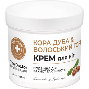Крем для ніг The Doctor Health&Care Кора дуба і екстракт волоських горіхів Профілактика тріщин на п'ятах 250 мл