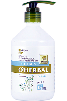 Молочко для інтимної гігієни O'Herbal Delicate для особливо чутливої ​​шкіри 500 мл